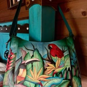 GORGEOUS ANUSCHKA TROPICAL BLISS LARGE HOBO BAG